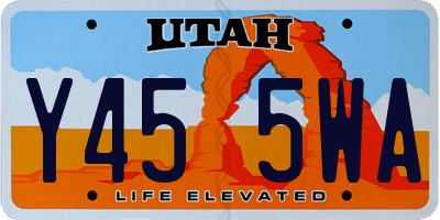 UT license plate Y455WA