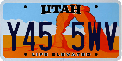 UT license plate Y455WV