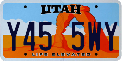 UT license plate Y455WY