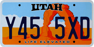 UT license plate Y455XD