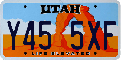 UT license plate Y455XF