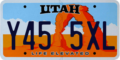 UT license plate Y455XL