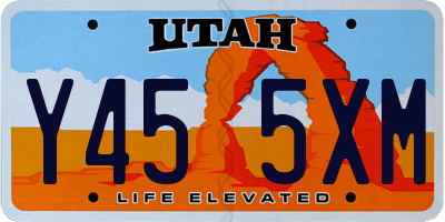 UT license plate Y455XM