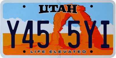 UT license plate Y455YI
