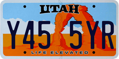 UT license plate Y455YR