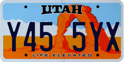 UT license plate Y455YX