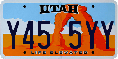 UT license plate Y455YY
