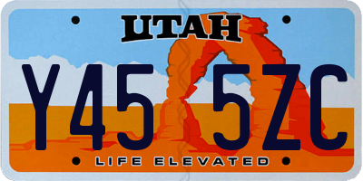UT license plate Y455ZC