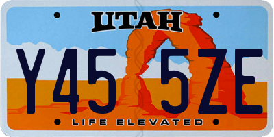 UT license plate Y455ZE