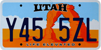 UT license plate Y455ZL