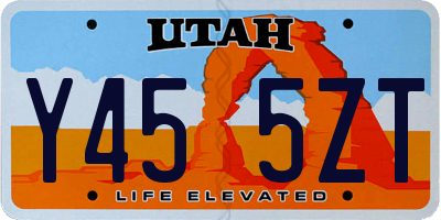 UT license plate Y455ZT