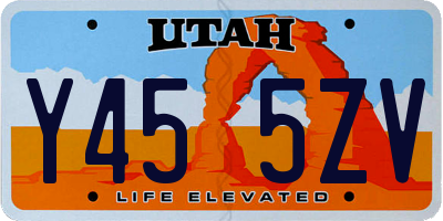 UT license plate Y455ZV