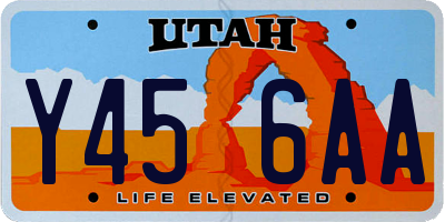 UT license plate Y456AA