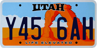 UT license plate Y456AH