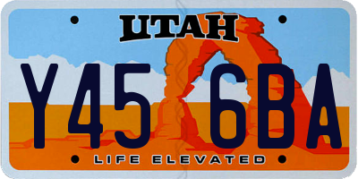UT license plate Y456BA