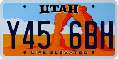 UT license plate Y456BH