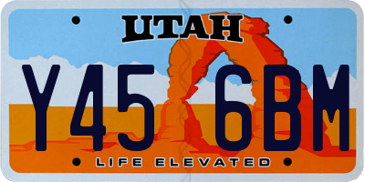 UT license plate Y456BM