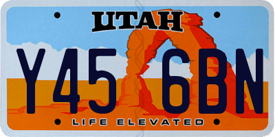 UT license plate Y456BN