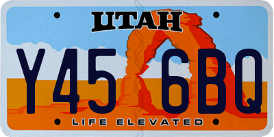UT license plate Y456BQ