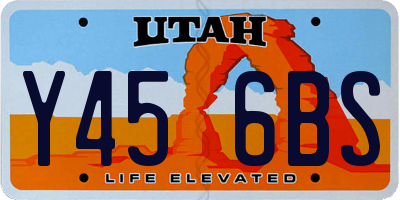 UT license plate Y456BS
