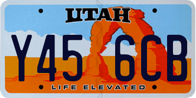 UT license plate Y456CB