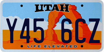UT license plate Y456CZ