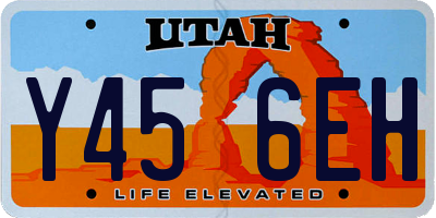 UT license plate Y456EH