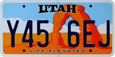 UT license plate Y456EJ