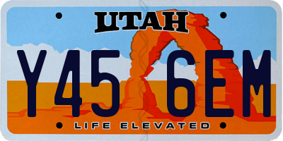 UT license plate Y456EM