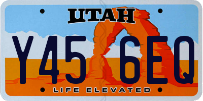 UT license plate Y456EQ