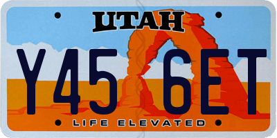 UT license plate Y456ET
