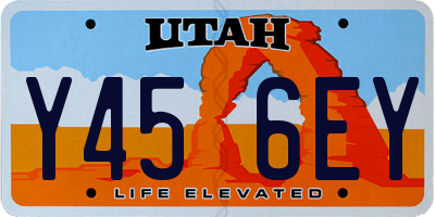 UT license plate Y456EY