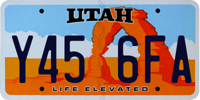 UT license plate Y456FA