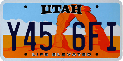 UT license plate Y456FI