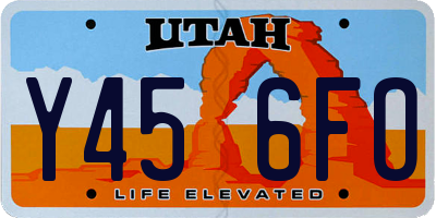 UT license plate Y456FO
