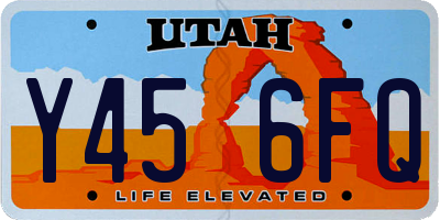 UT license plate Y456FQ