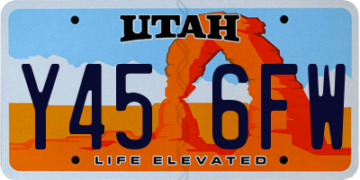 UT license plate Y456FW