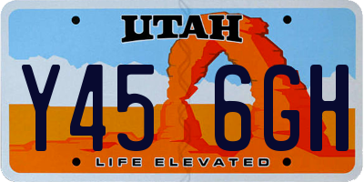 UT license plate Y456GH