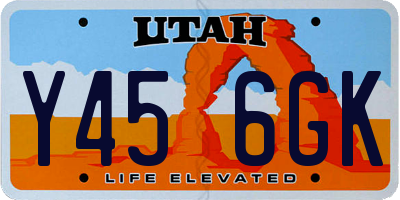 UT license plate Y456GK