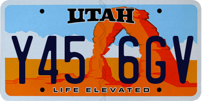 UT license plate Y456GV