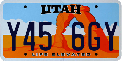UT license plate Y456GY