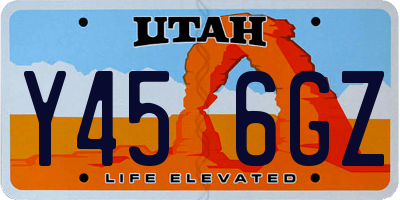 UT license plate Y456GZ