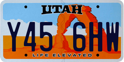 UT license plate Y456HW