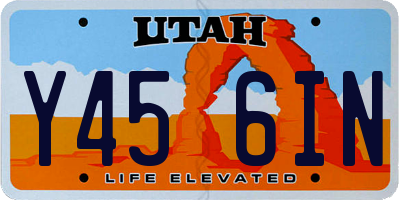 UT license plate Y456IN