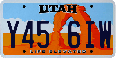 UT license plate Y456IW