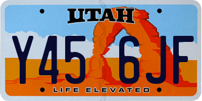 UT license plate Y456JF