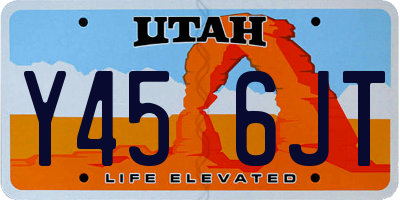 UT license plate Y456JT