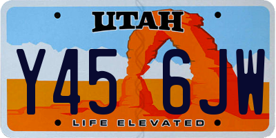 UT license plate Y456JW