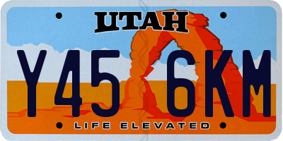 UT license plate Y456KM