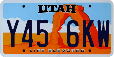 UT license plate Y456KW